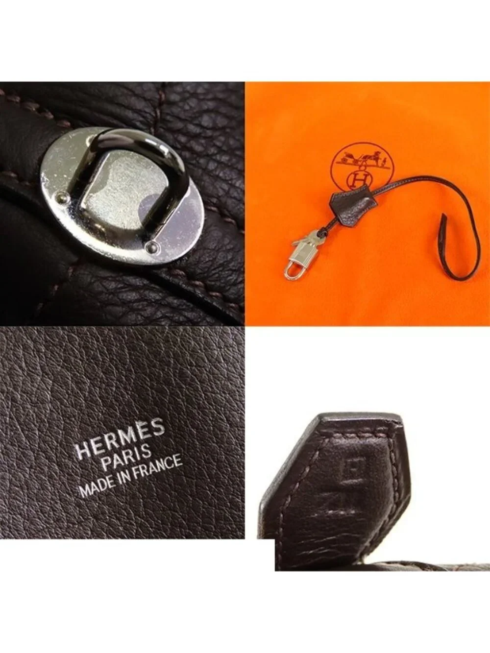 Hermes Bolide 45 Ebene Silver Taurillon Boston Bag